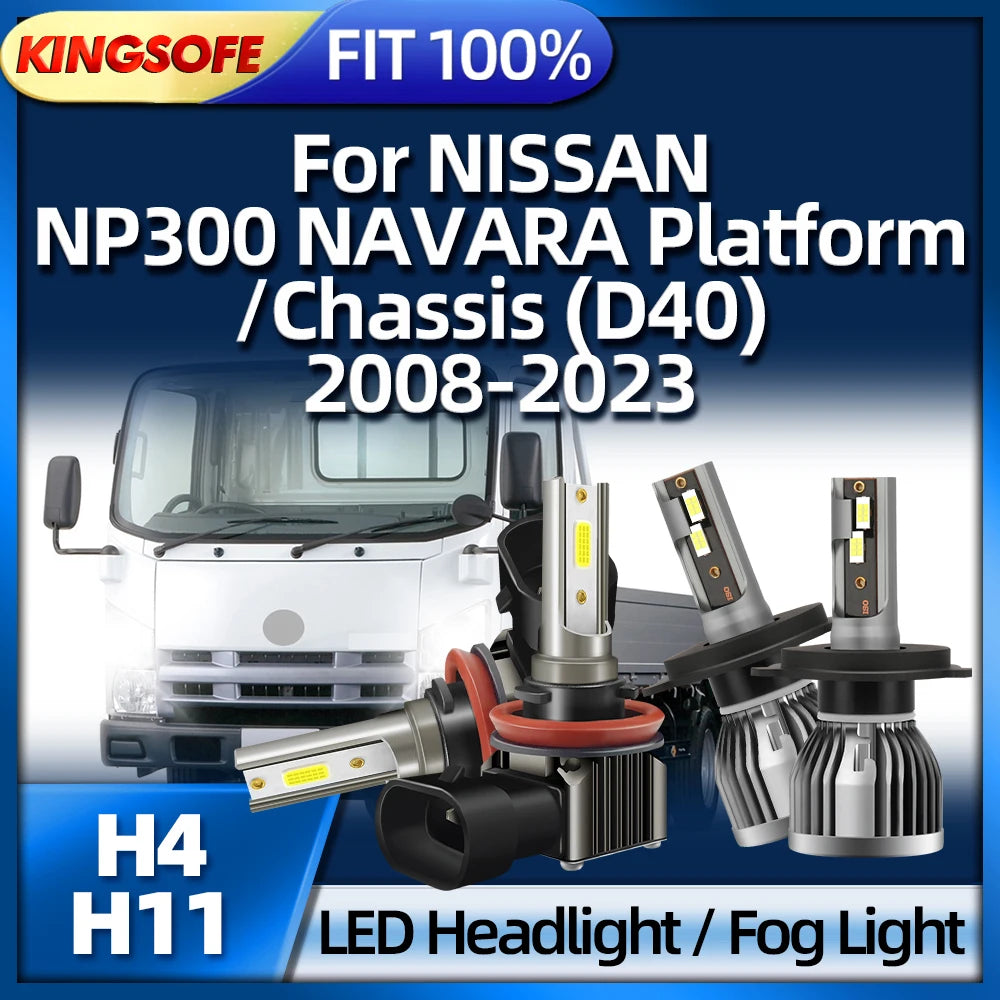 KINGSOFE 26000LM H4 LED Bulbs H11 Lamp Auto Lamp For NISSAN NP300 NAVARA 2008 2009 2010 20
