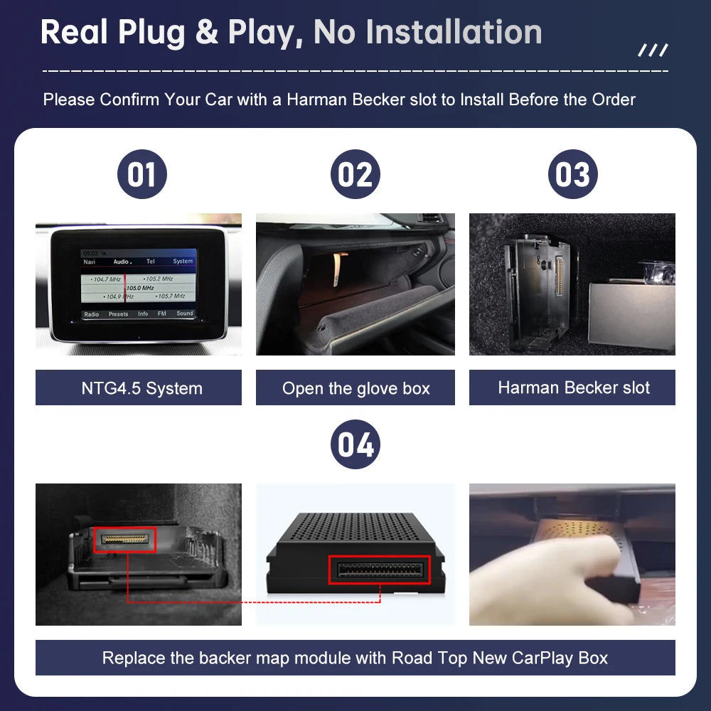 Plug and Play Wireless CarPlay for Mercedes Benz A Class CLA GLA W176 C117 X117 X156 NTG4. | AUTOKITSHOP