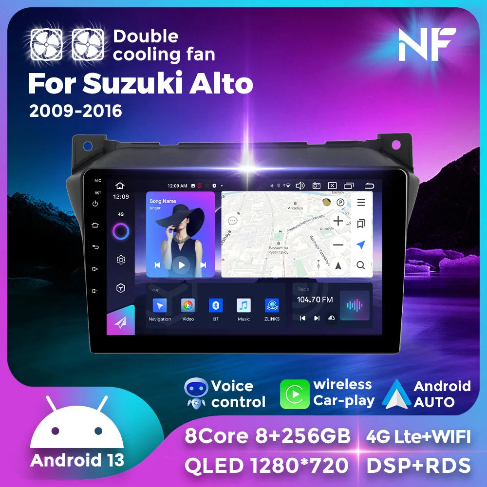 9inch Android System Car Radio for Suzuki Alto 2009-2016 Wireless Carplay AUTO USB FM Mult | AUTOKITSHOP