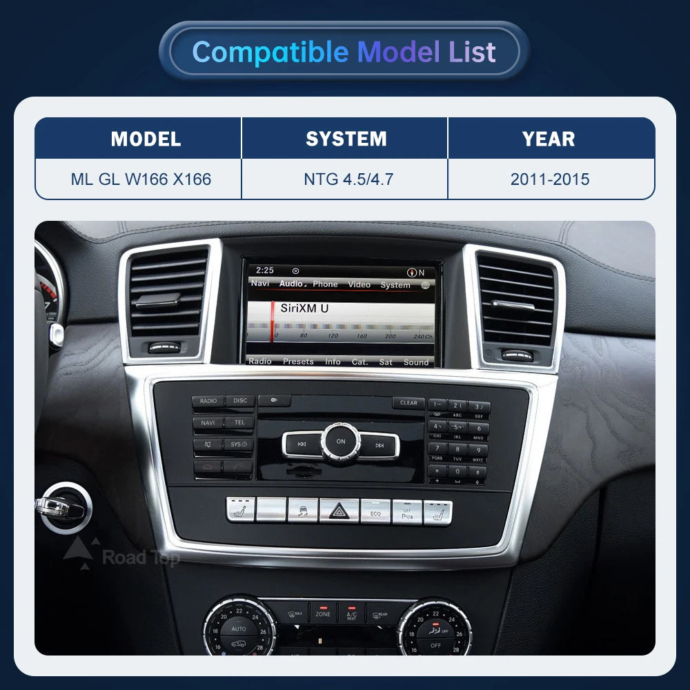 Road Top Wireless CarPlay Android Auto for Mercedes Benz ML GL W166 X166 2012-2015, with M | AUTOKITSHOP