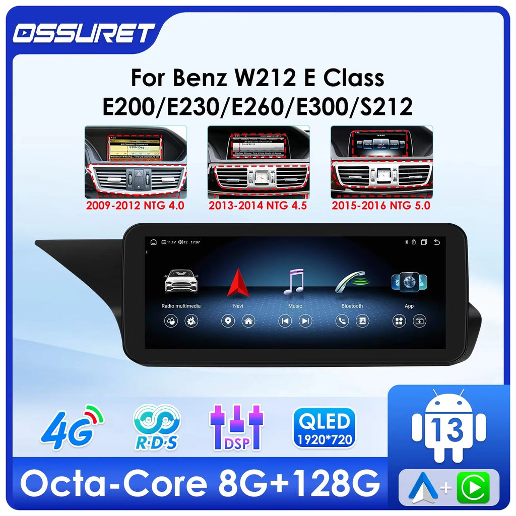 10.25"Android 13 Autoradio 2din Carplay For Mercedes Benz W212 E-Class E200 E230 E260 E300