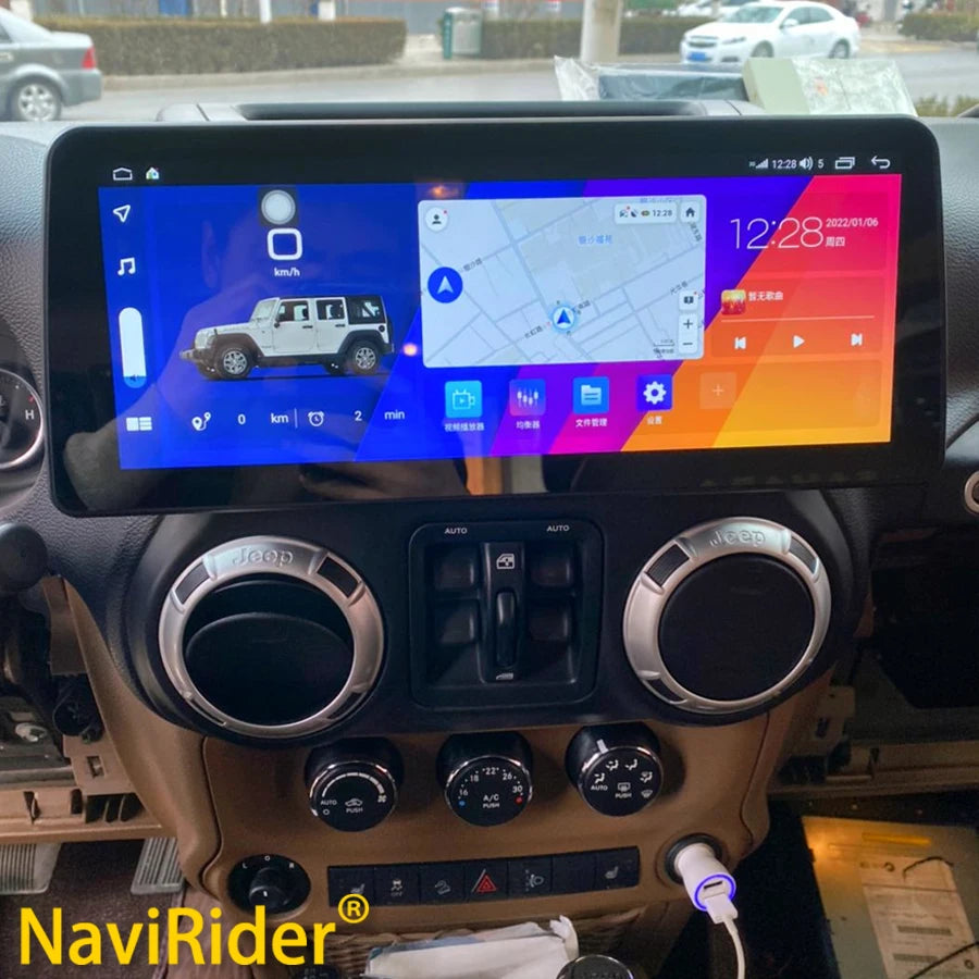 12.3inch Android 13 Screen For Jeep Wrangler 3JK 2015 2016 2017 Auto Car Radio Multimedia