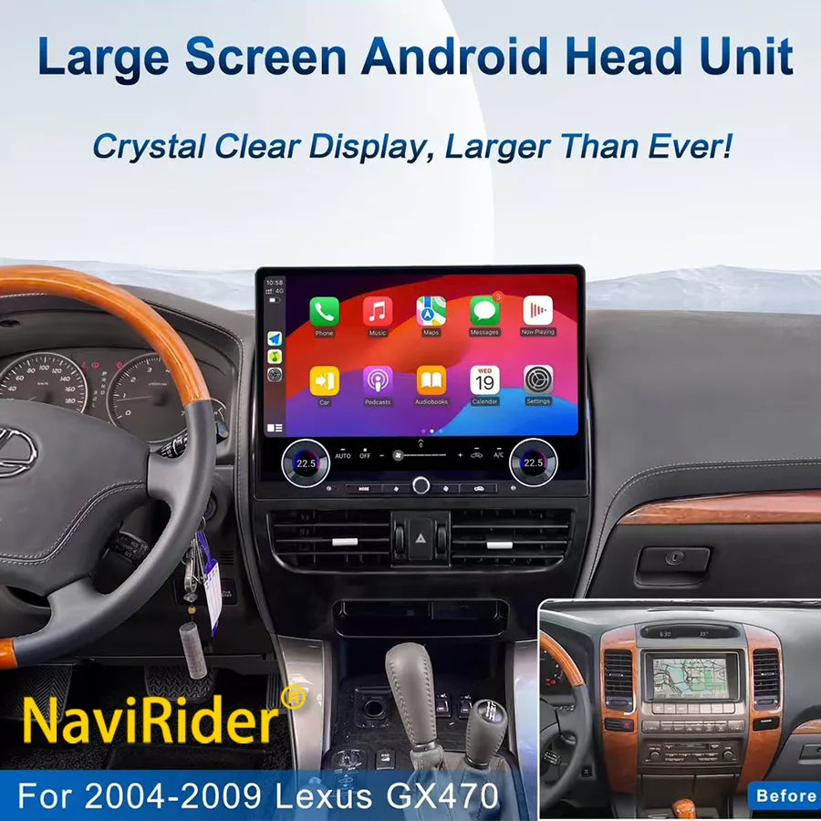 16.8" For Toyota Prado 120 2002-2009 For Lexus Gx470 Android 13 Car Radio Touch Screen Car | AUTOKITSHOP