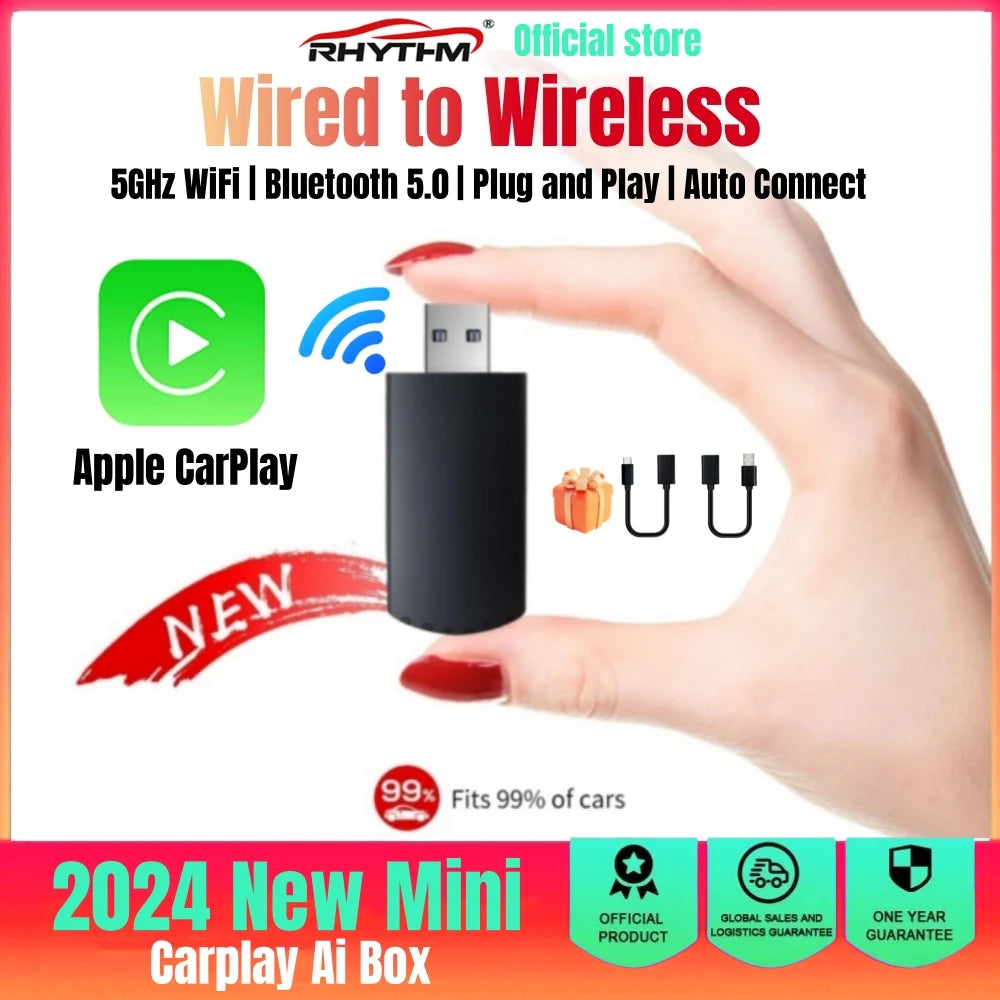 Wired to Wireless 2 in 1 Smart Dongle Carplay Ai Box 5G Wifi Bluetooth 5.0 Android Auto Pl | AUTOKITSHOP