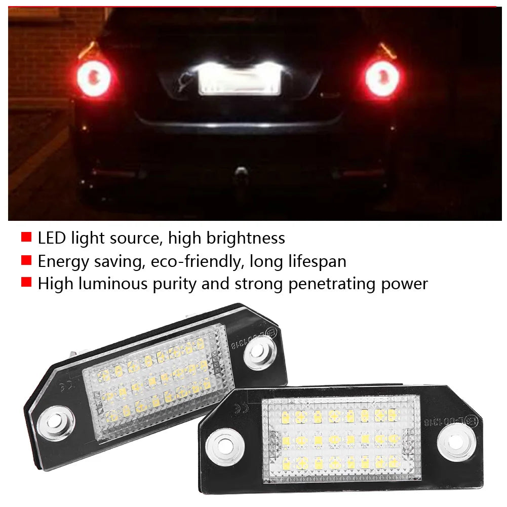 2pcs For Ford 24 LED Number Plate Light Ford Focus MK2 Ford Focus C-MAX LED Lice for Ford MK2 - Canbus LED Car Light