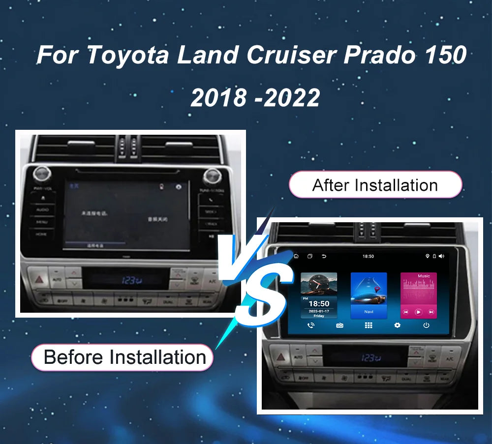 Android 16 For Toyota Land Cruiser Prado 150 2018-2022 Carplay 360 Camera Auto Car Radio M