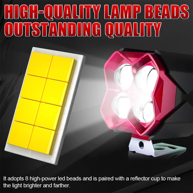 4 Eyes Lens LED Headlight 4X4 Off Road Motorcycle Spotlights 4300K 6000K 2.5 inch 3 Modes