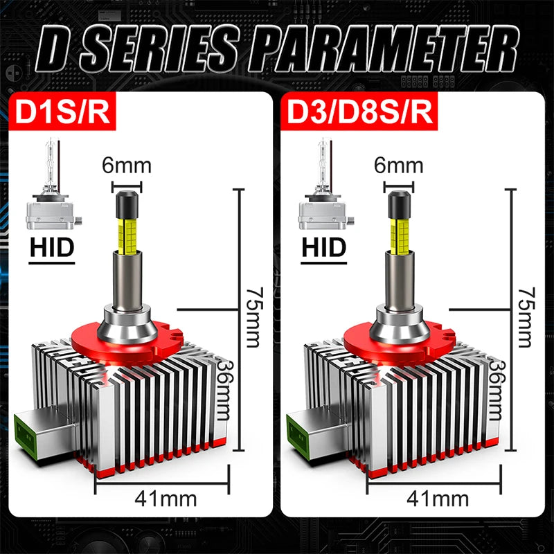 4200000LM D1S D3S LED CANBUS Headlight Bulb Xenon D8S D8R D1R D3R Turbo 4000W 3D 360 CSP C