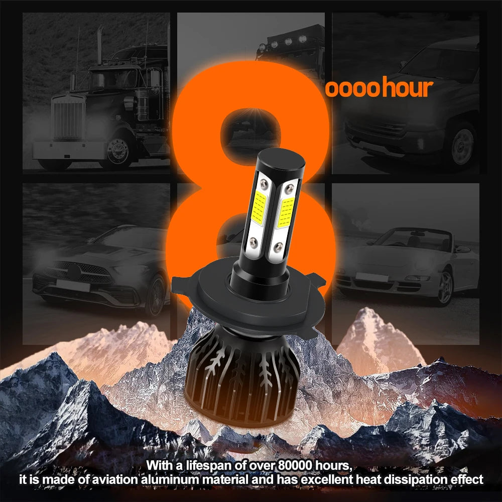 LED Headlight 180W High Power Turbo Lamp 6000K H4 Car Light For MG 3 Hatchback 2011 2012 2