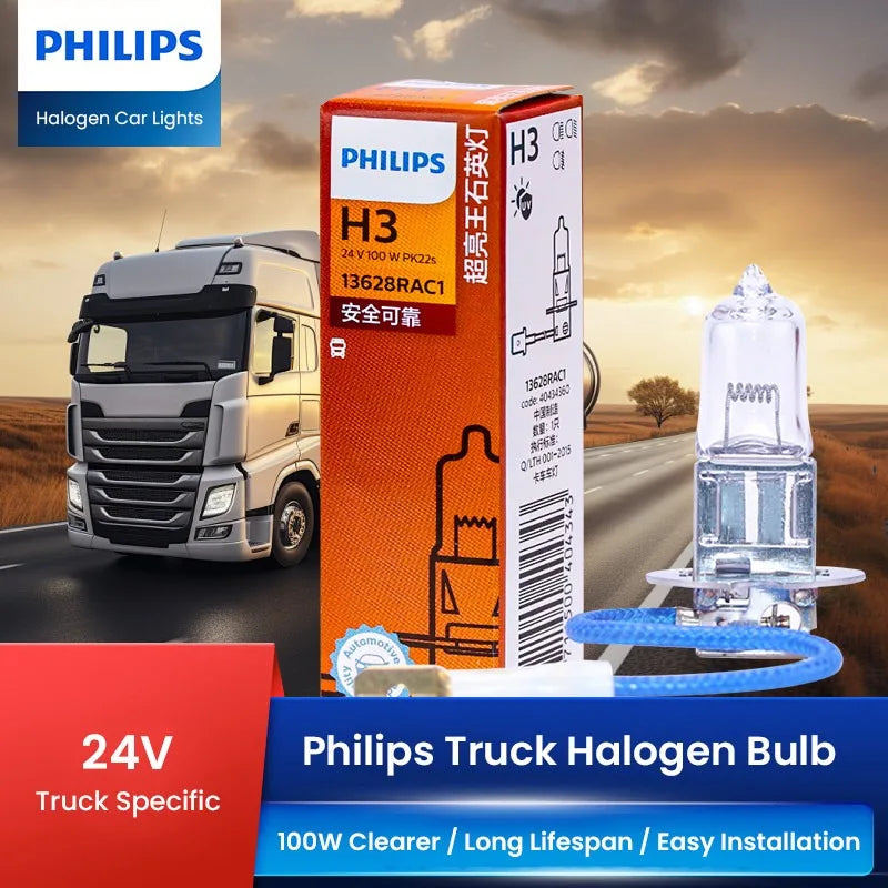 Philips 24V Truck Headlight Bulb H3 24V 100W PK22s 13628RA