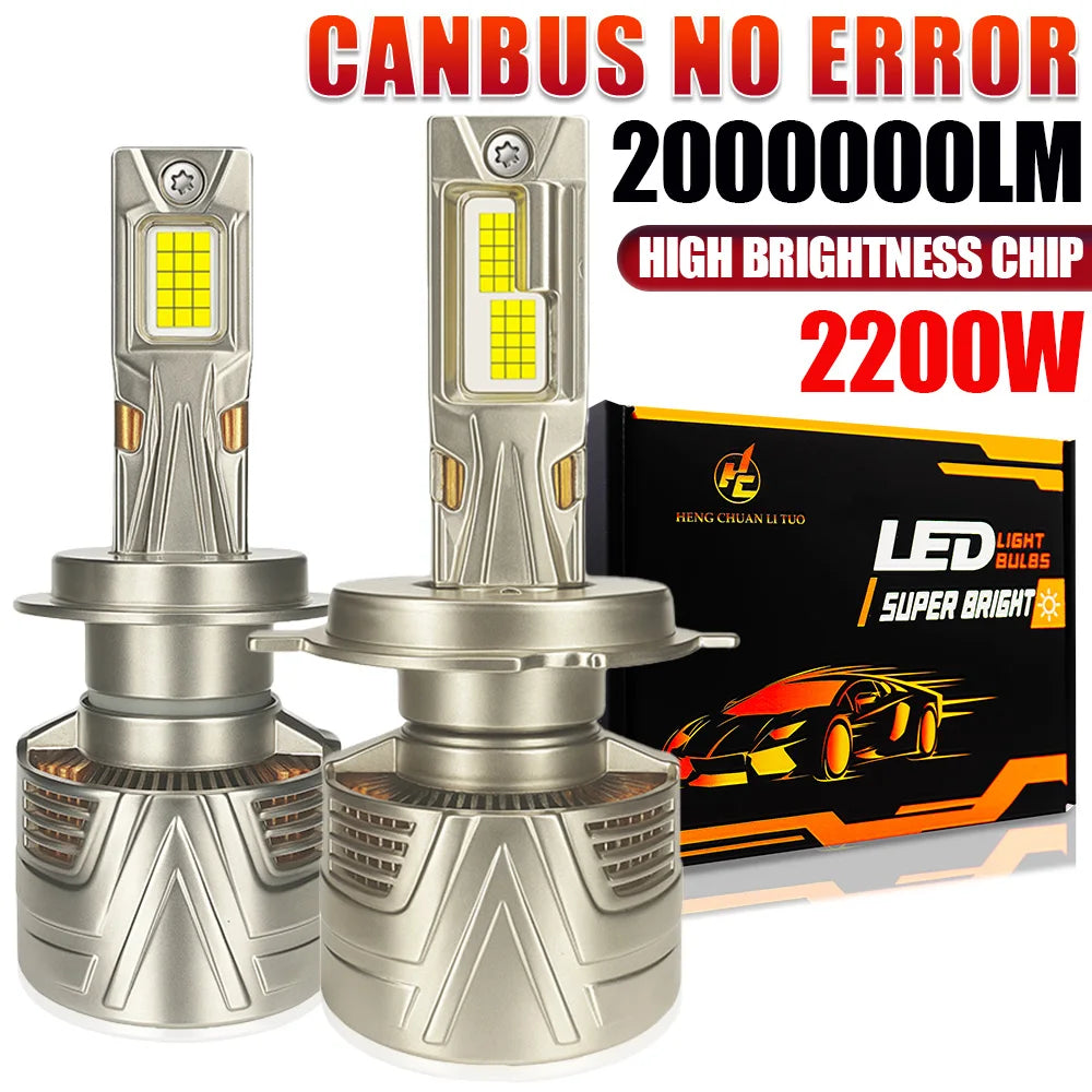 H7 H4 H11 H1 Led Headlight Bulb 2200W High Power H8 9005 HB3 9006 HB4 LED Canbus Turbo Aut
