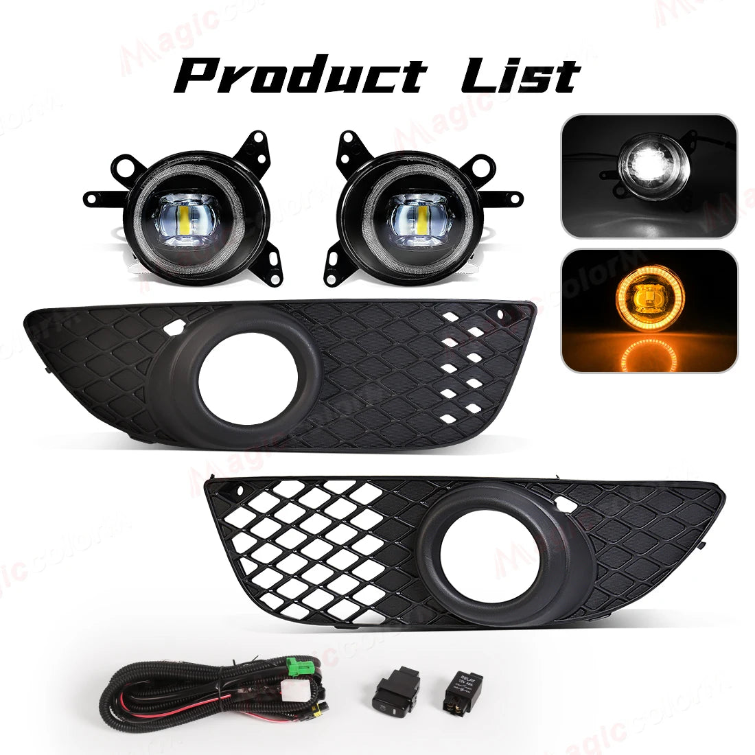 LED Fog Lamps Angel Eyes Rings For Mitsubishi Lancer 2008 2009 2010 2011 2012 2013 DRL Day | AUTOKITSHOP