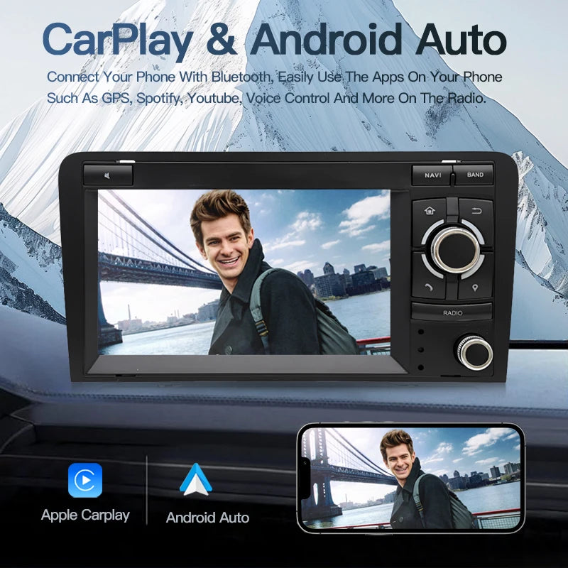 SZLELV Car Radio Android 15 Auto For Audi A3 8P S3 RS3 Sportback Multimedia GPS 4G Autorad