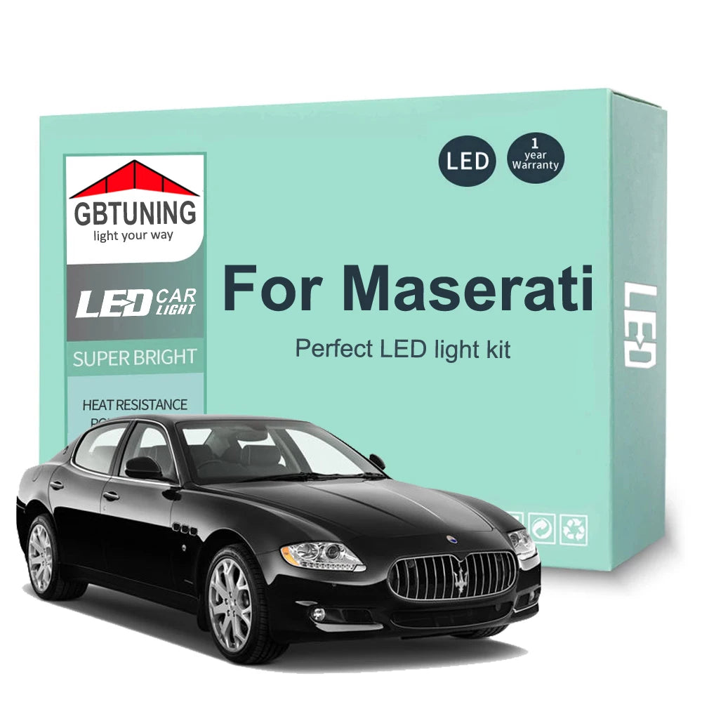 LED Interior Light Kit for Maserati Quattroporte AM337 M139 M156 Ghibli M157 GranTurismo M145 - Canbus Error-Free Bul...
