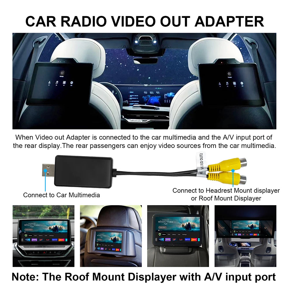 USB To CVBS Video Output Adapter 2 CVBS Output USB To RCA Cable DC 5V USB for Android Mult | AUTOKITSHOP