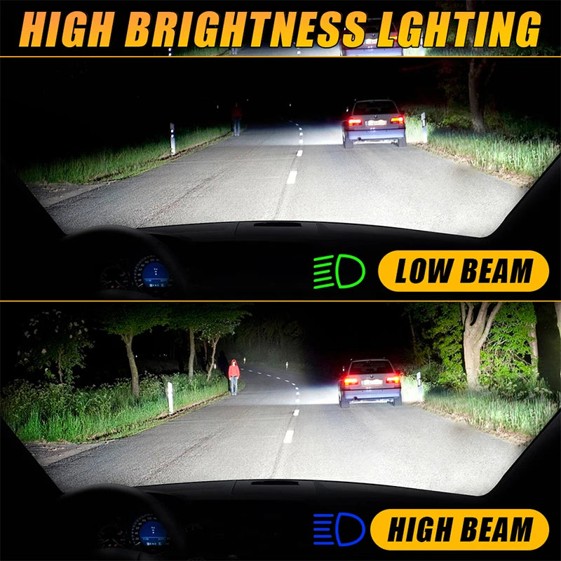 5000W High Power H7 H4 LED Bulb Turbo Headlight 6000K 5000000LM 12V 24V CSP Powerful Best