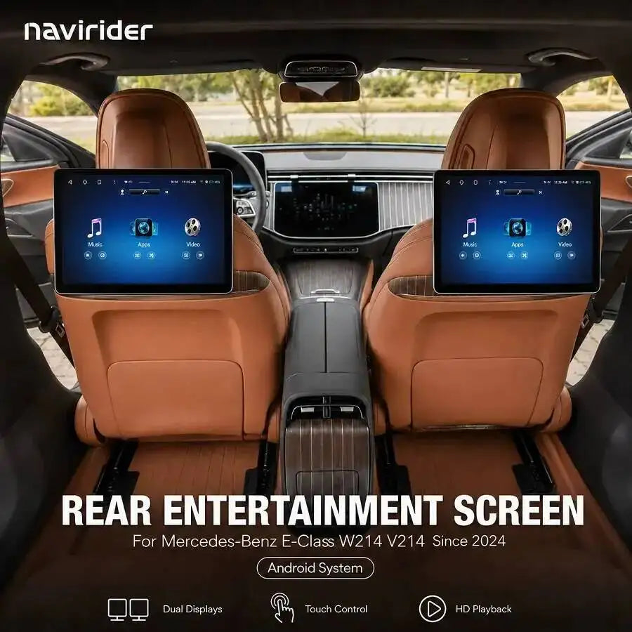T For Mercedes Benz E Class W214 V214 2024 Rear Seat Entertainment Android Headrest Monito | AUTOKITSHOP