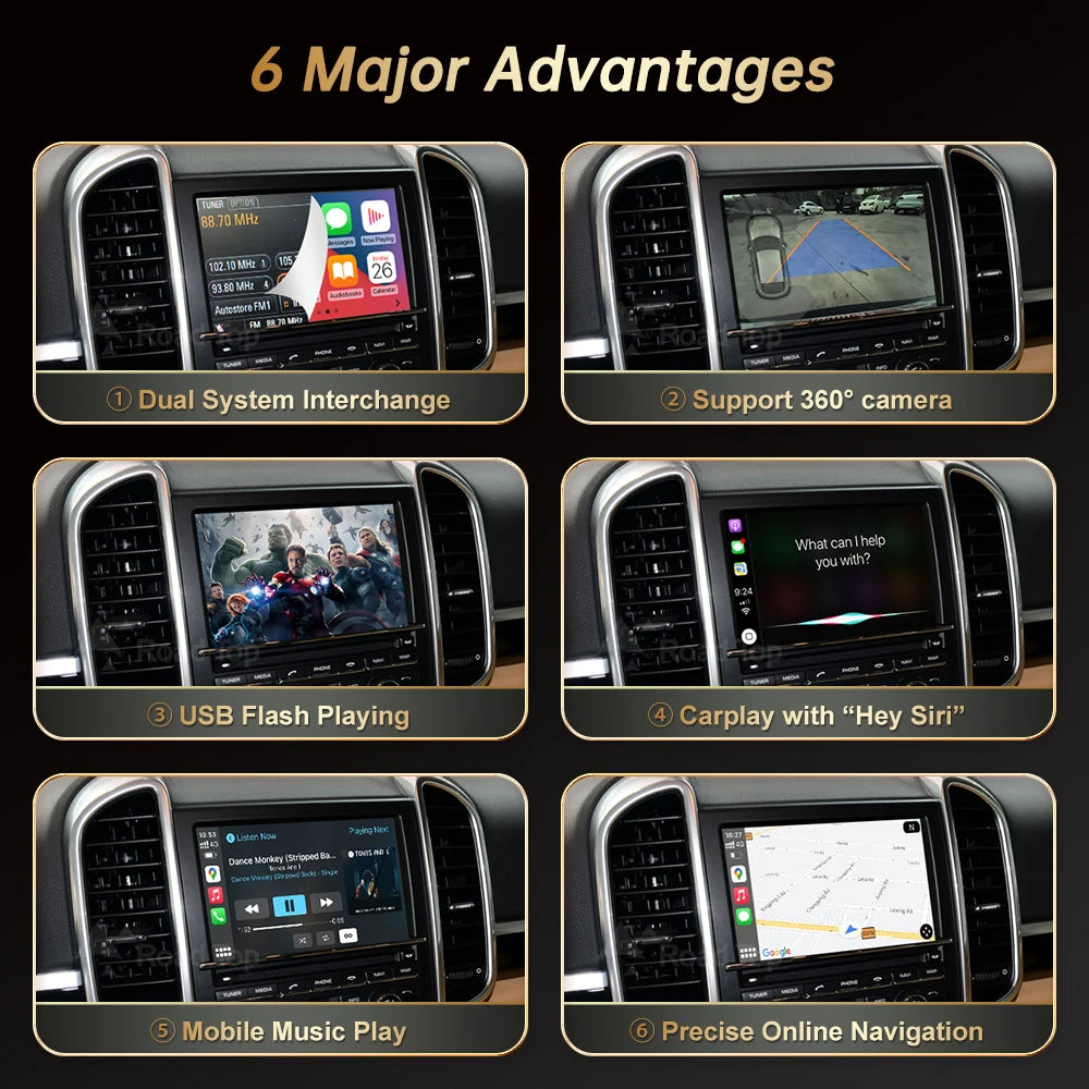 Wincago Wireless CarPlay for Porsche Boxster 718 Macan Cayman Cayenne 911 918 PCM3.0 3.1 2