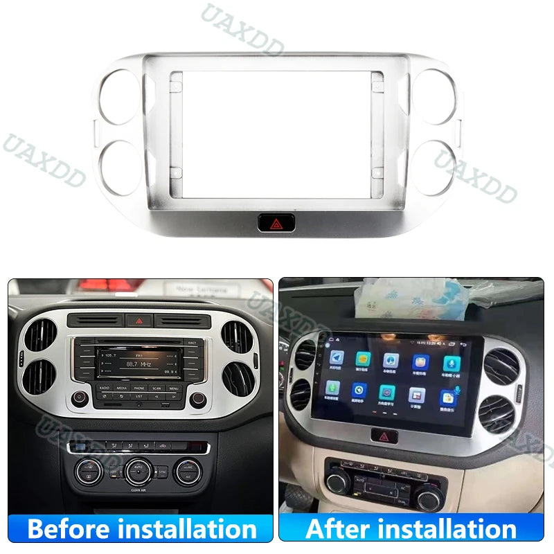 Car Frame Fascia Adapter For Volkswagen Tiguan 2010-2017 10.1inch Android Radio Dash Fitti