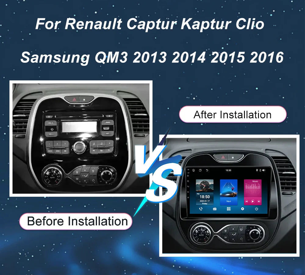 Android 15 For Renault Captur Kaptur Clio Samsung QM3 2013 2014 2015 2016 Auto Stereo Carp