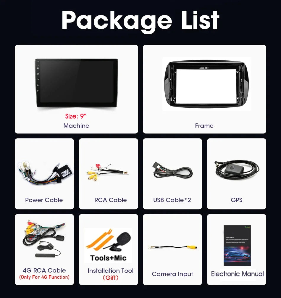 For Mercedes Benz Smart Fortwo 3 C453 A453 W453 2014-2020 Android 14 Auto Radio Car Multim