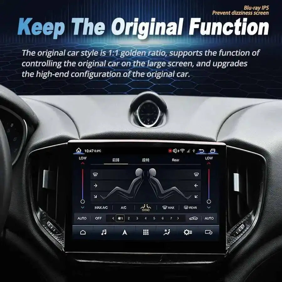 RHD 10.1 Inch Android15 Car Multimedia Player For Maserati Ghibli 2014-2020 8G+256G GPS Na | AUTOKITSHOP