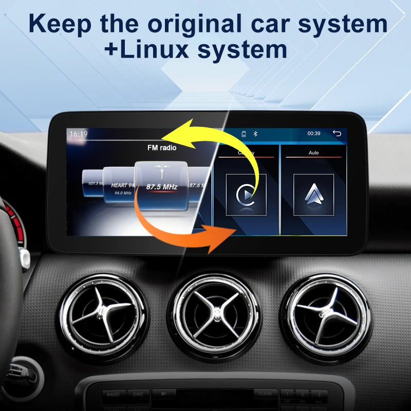 Wireless Carplay Android Auto Touch Screen Stereo 10.25'' For Mercedes Benz GLA X156 2013-
