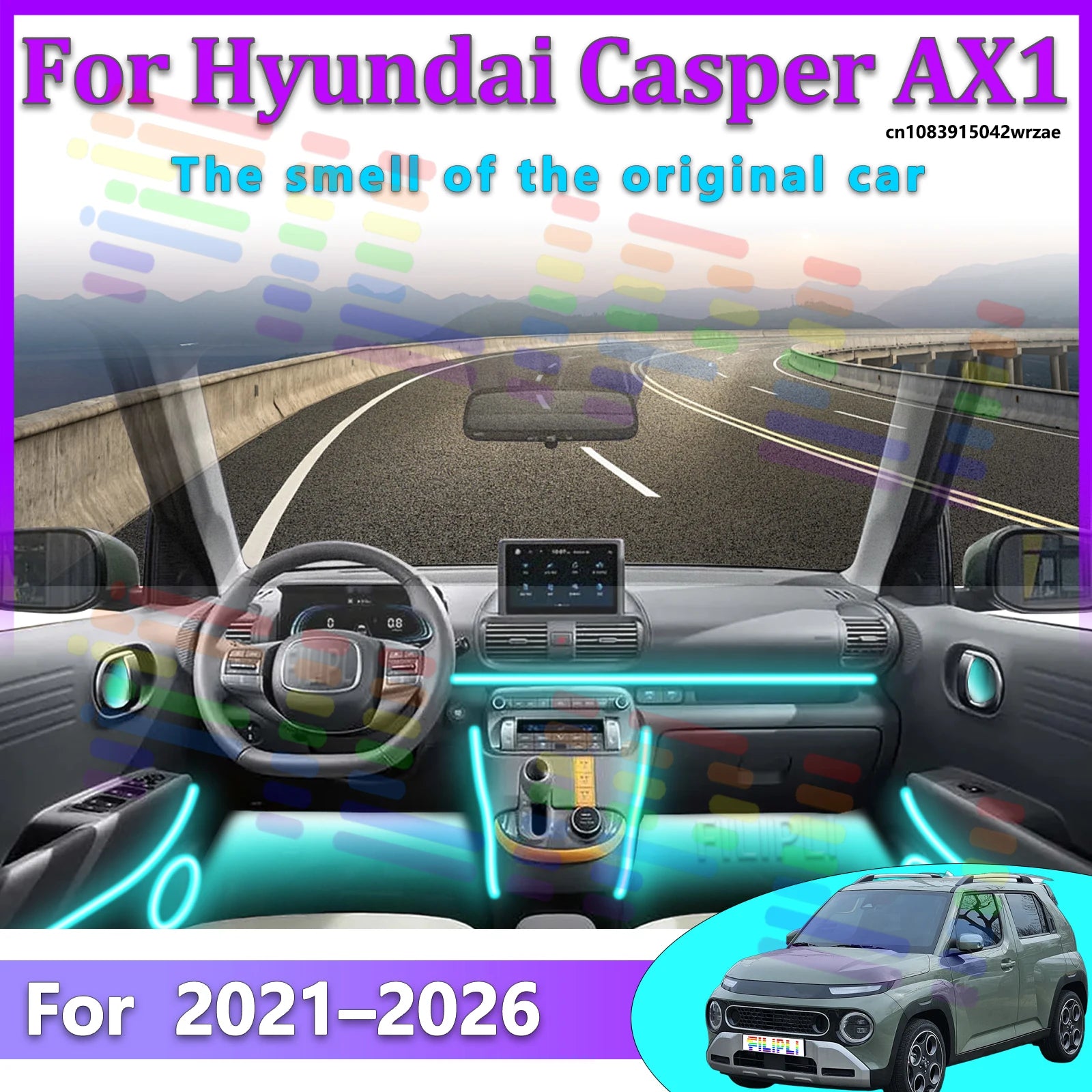 64 RGB - Neon Strip - for Hyundai AX1 - App Control - Car Interior Lighting | AUTOKITSHOP