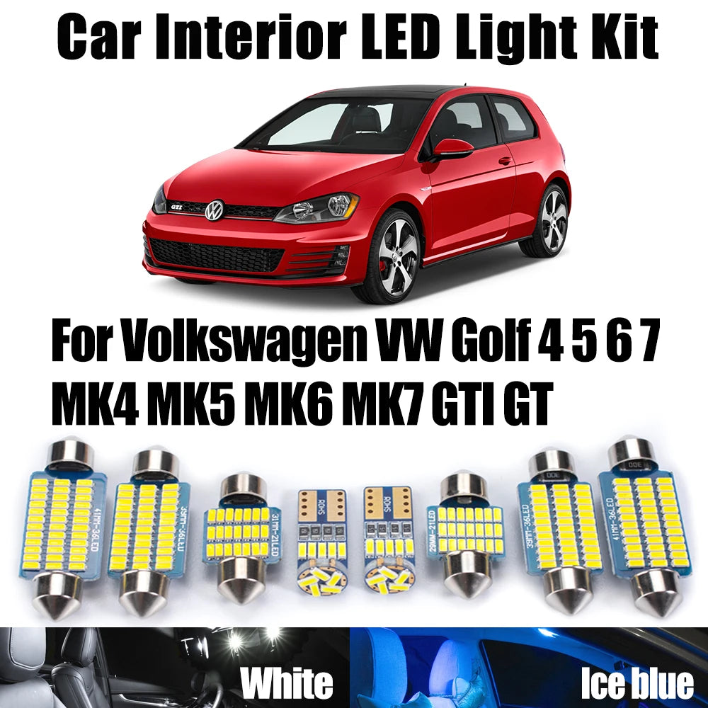 LED Interior Light Kit for Volkswagen VW Golf 4 5 6 7 MK4 MK5 MK6 MK7 GTI GT Auto Accessories - Canbus Error-Free Bul...