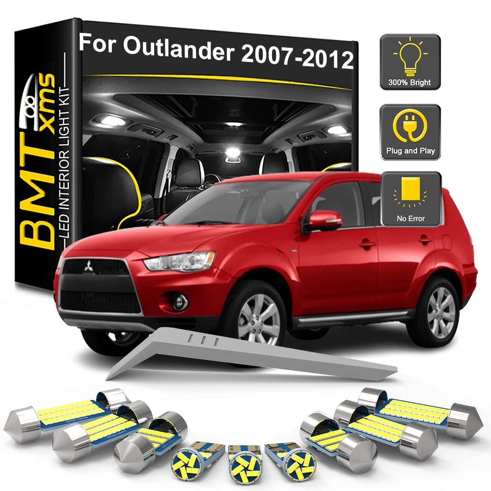 11-Piece LED Interior Light Kit for Mitsubishi Outlander II 2 MK2 - Canbus Error-Free Bulbs | AUTOKITSHOP
