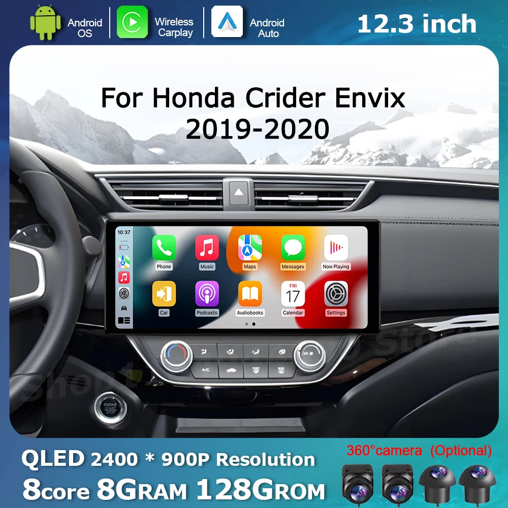 for Honda Crider Envix 2019 - 2020 Multimedia Radio Player QLED 2400*900P Car Display Scre