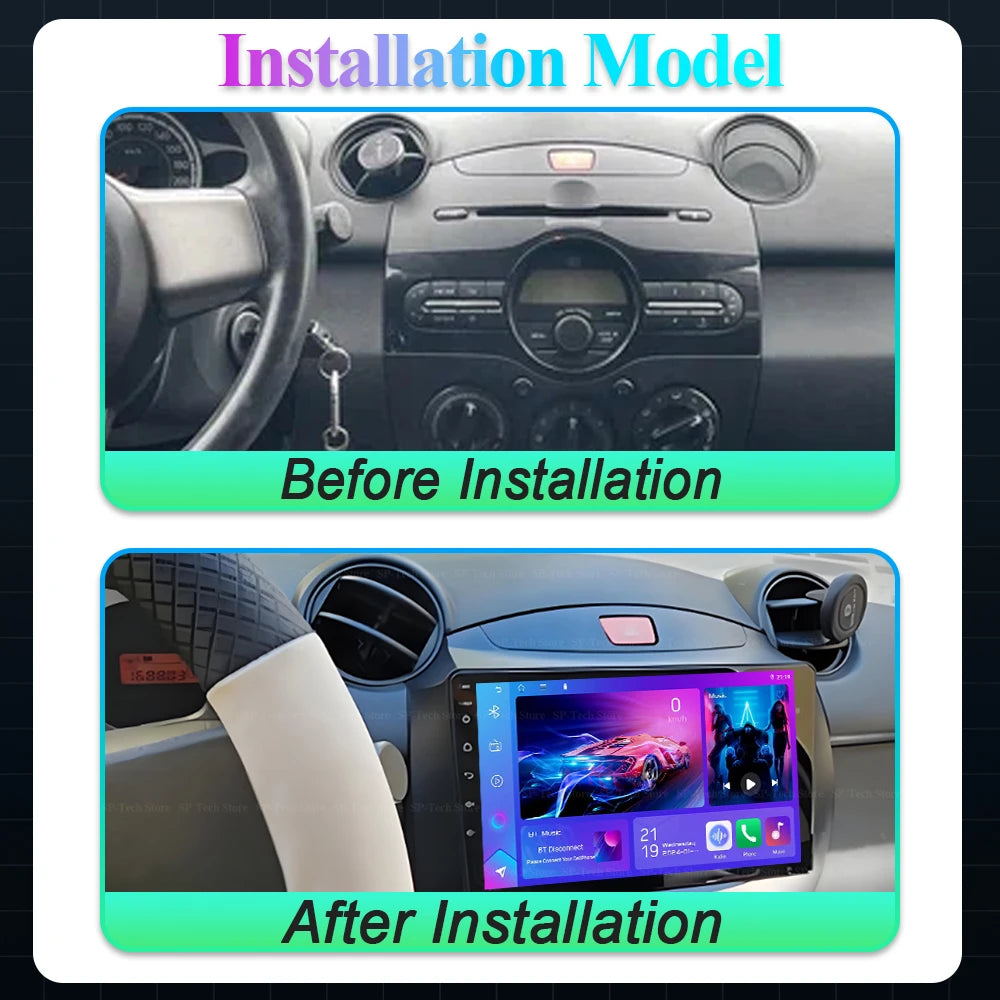 Android 16 For Mazda 2 Mazda2 2007 2008 2009 2010 2011 2012 2013 2014 car Radio Multimedia | AUTOKITSHOP