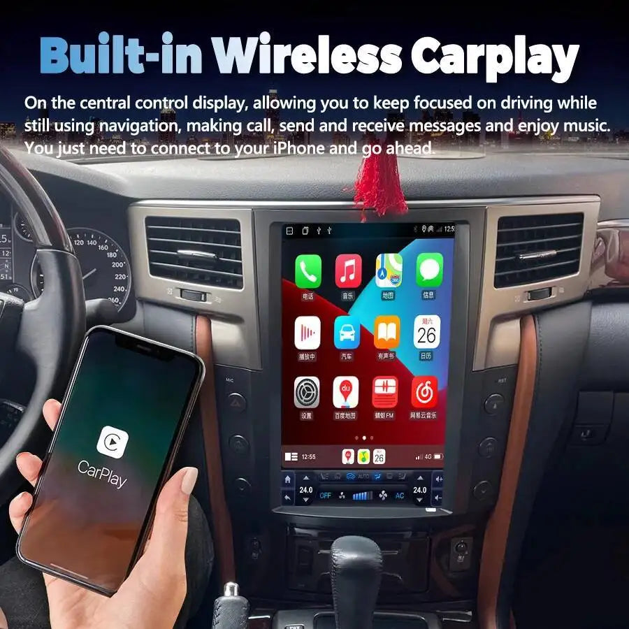 13.6" Car Radio For Lexus LX570 LX 570 2007-2015 Android Vertical screen Multimedia Player | AUTOKITSHOP