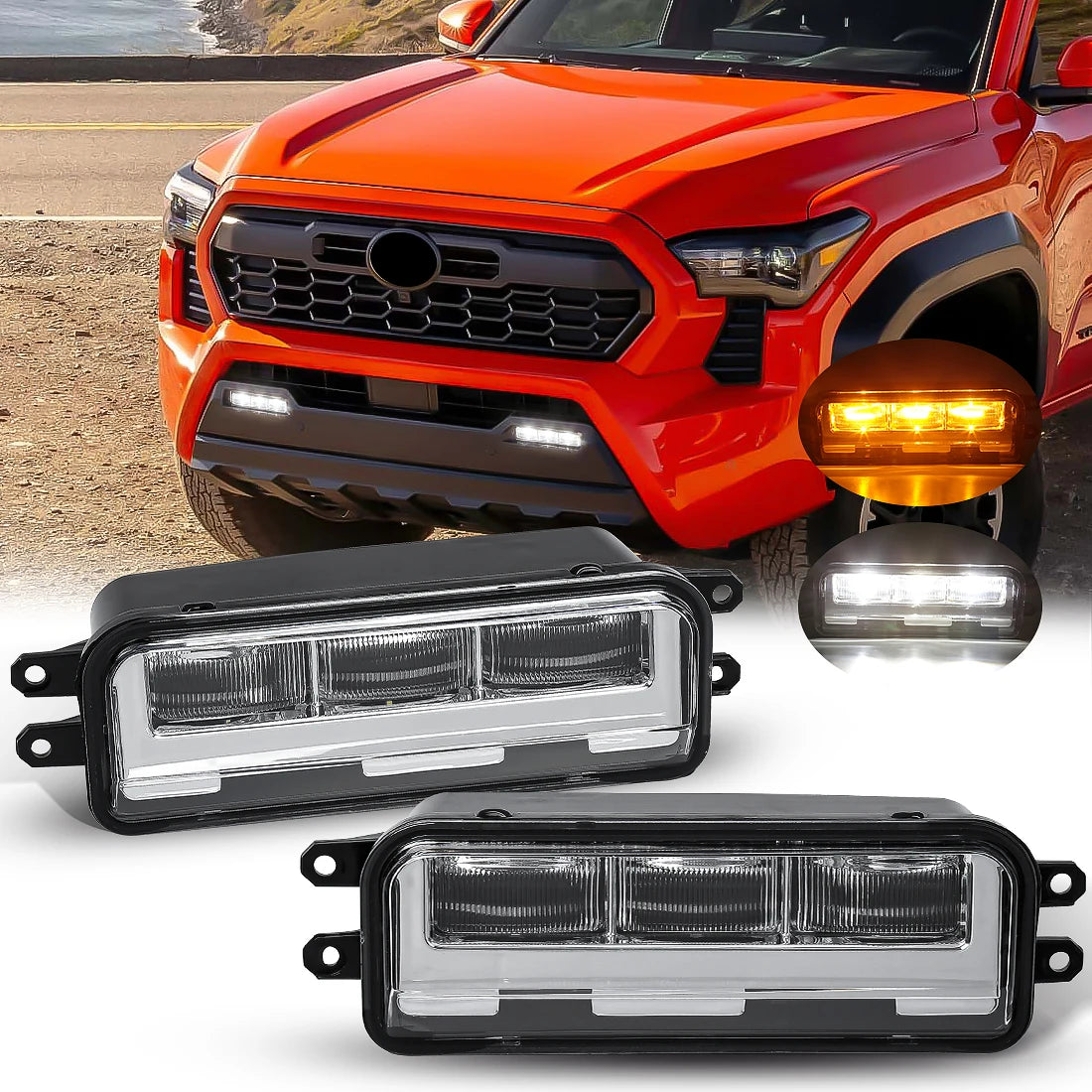 For Toyota Tacoma 2024 SR SR5 for TRD Sport PreRunner Led Fog Lights DRL Daytime Running L | AUTOKITSHOP