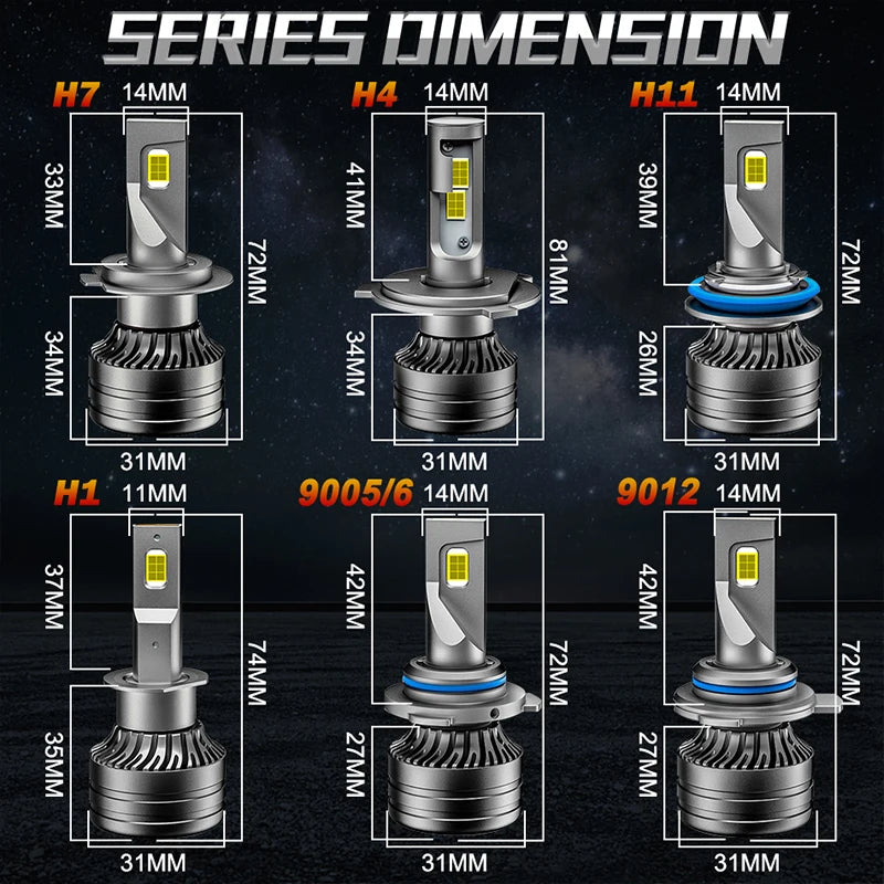 H7 H4 LED Headlight CANBUS H11 H8 H9 H1 9005 HB3 9006 HB4 9012 HIR2 Turbo 7535 SCP Chip Ca