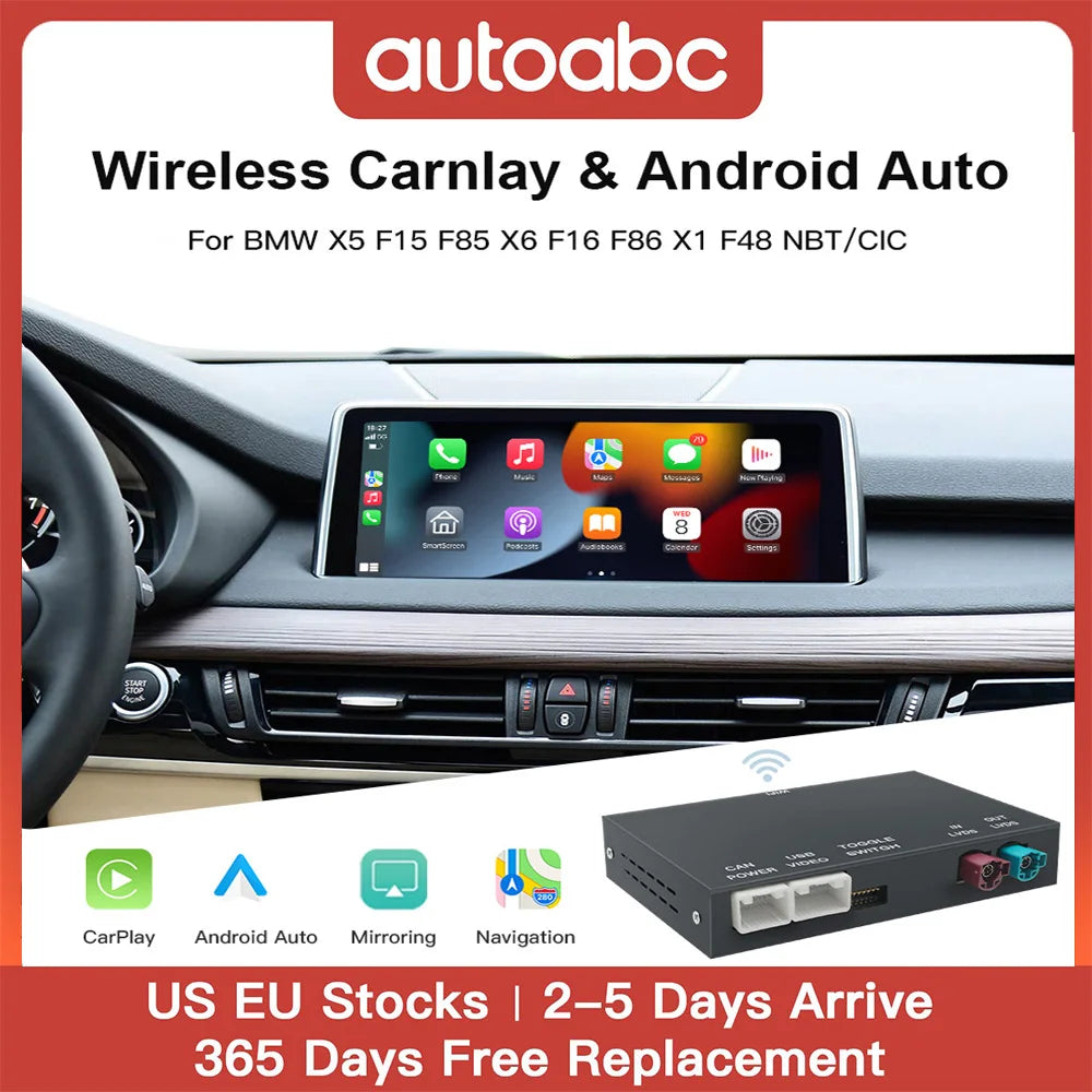 AUTOABC Wireless CarPlay for BMW X5 F15 F85 X6 F16 F86 X1 F48 2010-2017 NBT/CIC with Mirro | AUTOKITSHOP
