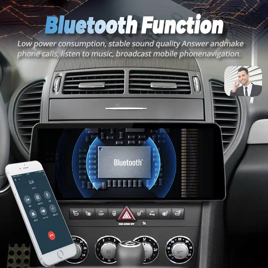 12.3" Radio Android 14 Car Video Player Stereo For Benz SLK class R171, SLK200, SLK280, SL