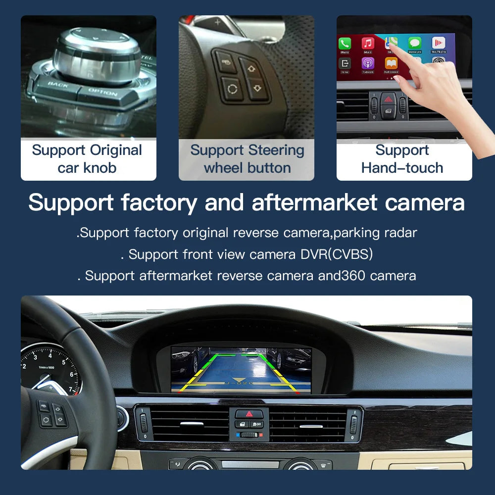 8.9“ Wireless CarPlay Android Auto Car Multimedia Touch Screen Linux For BMW 3 5 Series CI