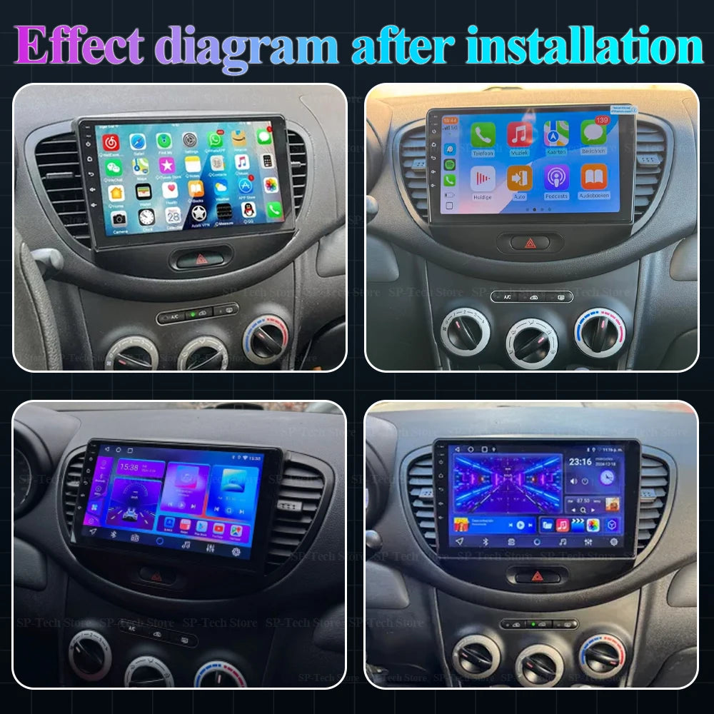 Android 16 For Hyundai I10 2007 2008 2009 2010-2013 Auto Multimedia Video Player Carplay N | AUTOKITSHOP
