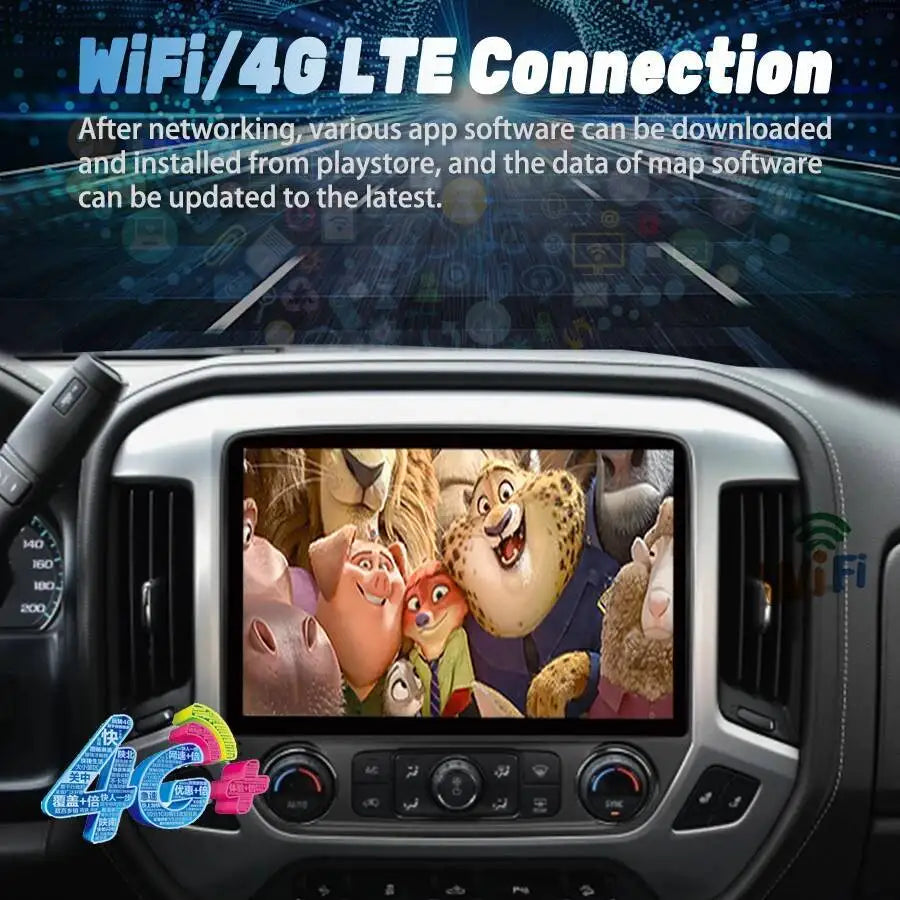 12inch Android 14 Multimedia Video Player Carplay For Chevrolet Silverado GMC Sierra 2014-
