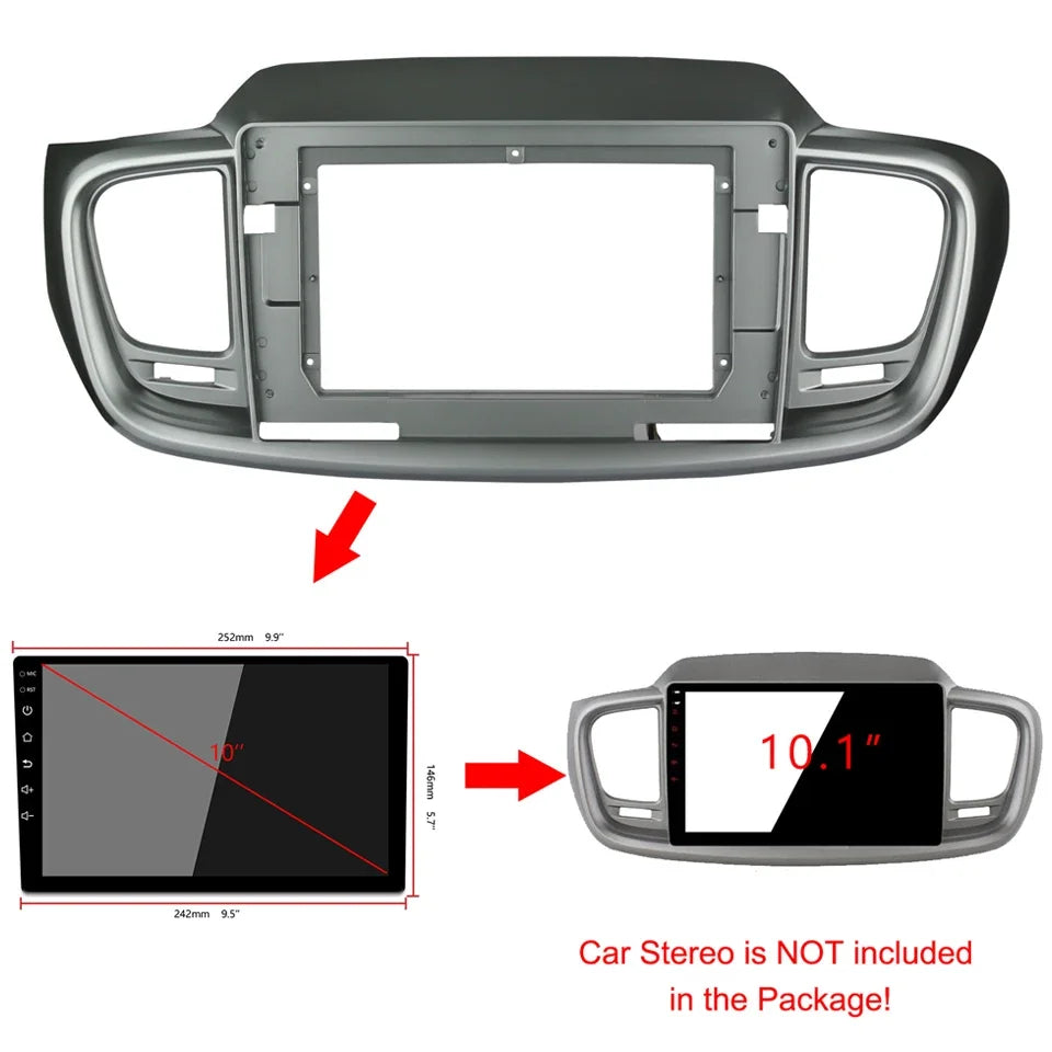 10.1 Inch Car Fascia For KIA Sorento 2015-2018 In-dash Installation Trim Refitting Facia A