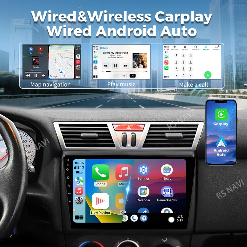 Android 16 For Fiat Stilo 2001 - 2010 2K QLED Android Car Radio Multimedia Video Player GP