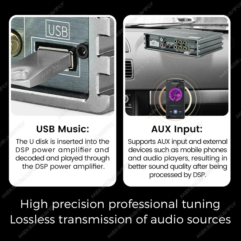 Car DSP 4*50W Amplifier Audio Processor Android Speaker Subwoofer Power 20PIN for Android  | AUTOKITSHOP