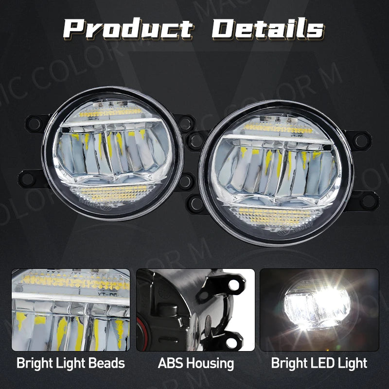 2in1 Car LED Fog Light DRL Daytime Running Lamp for Toyota Corolla Camry Prius Tacoma RAV4 | AUTOKITSHOP