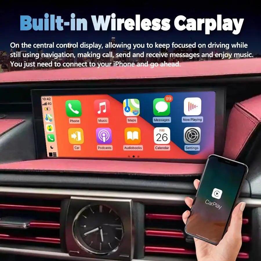 Stereo 4G WiFi Car Multimedia Player CarPlay 10.25“ RHD Android Screen For Lexus IS RC 200