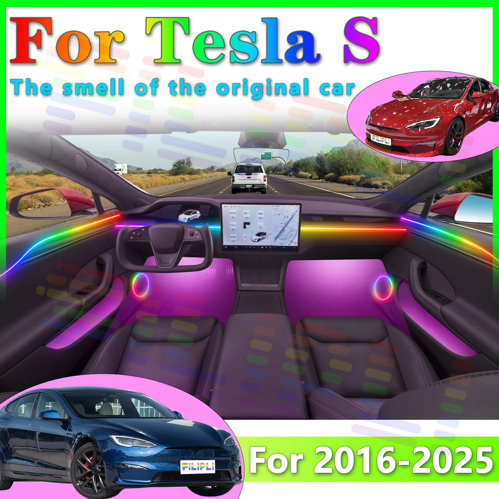 RGB - Ambient Light - for Tesla 2020-2026 - App Control - Car Interior Lighting | AUTOKITSHOP