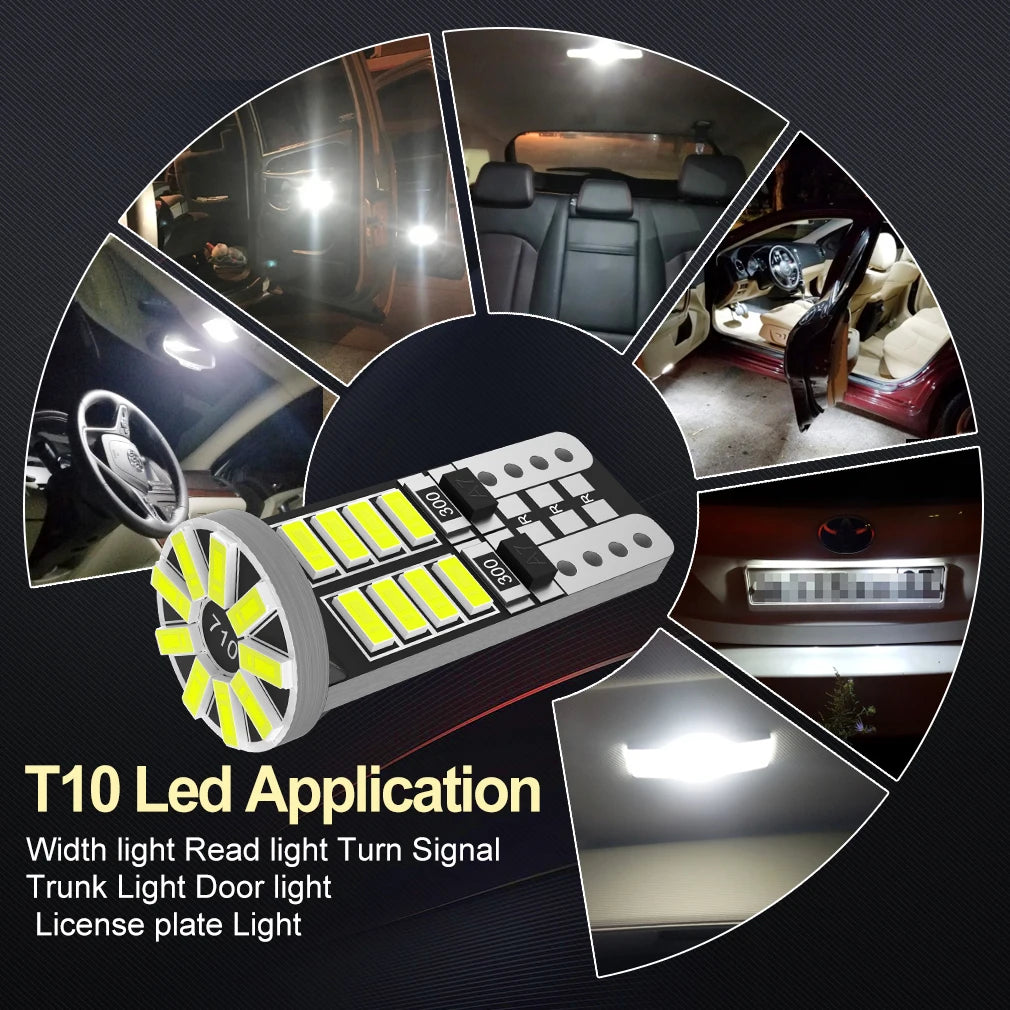 2/10x W5W T10 Led Bulbs Canbus 168 194 501 Led 5w5 Car Interior Dome Reading License Plate