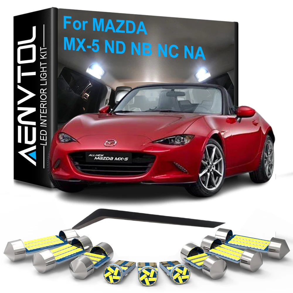 LED Interior Light Kit for Mazda MX5 MX-5 ND NB NC NA Miata MK1 MK2 MK3 MK4 1990-1997 - Canbus Dome Map Door Trunk Bu...