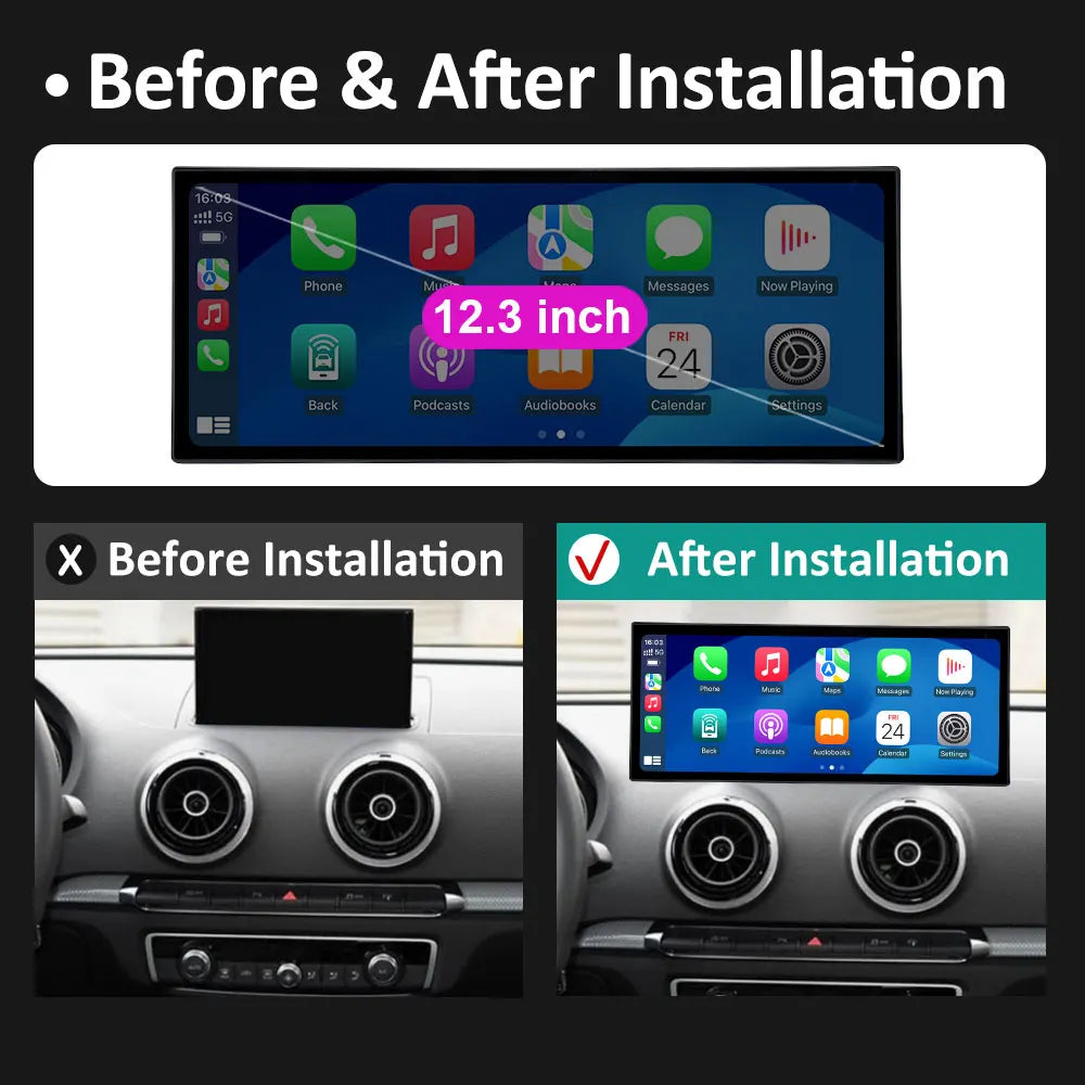 8 Core Android 16 Car Radio Stereo Player For Audi A3 2013 2014 - 2020 Carplay WIFI 4G 8+1 | AUTOKITSHOP