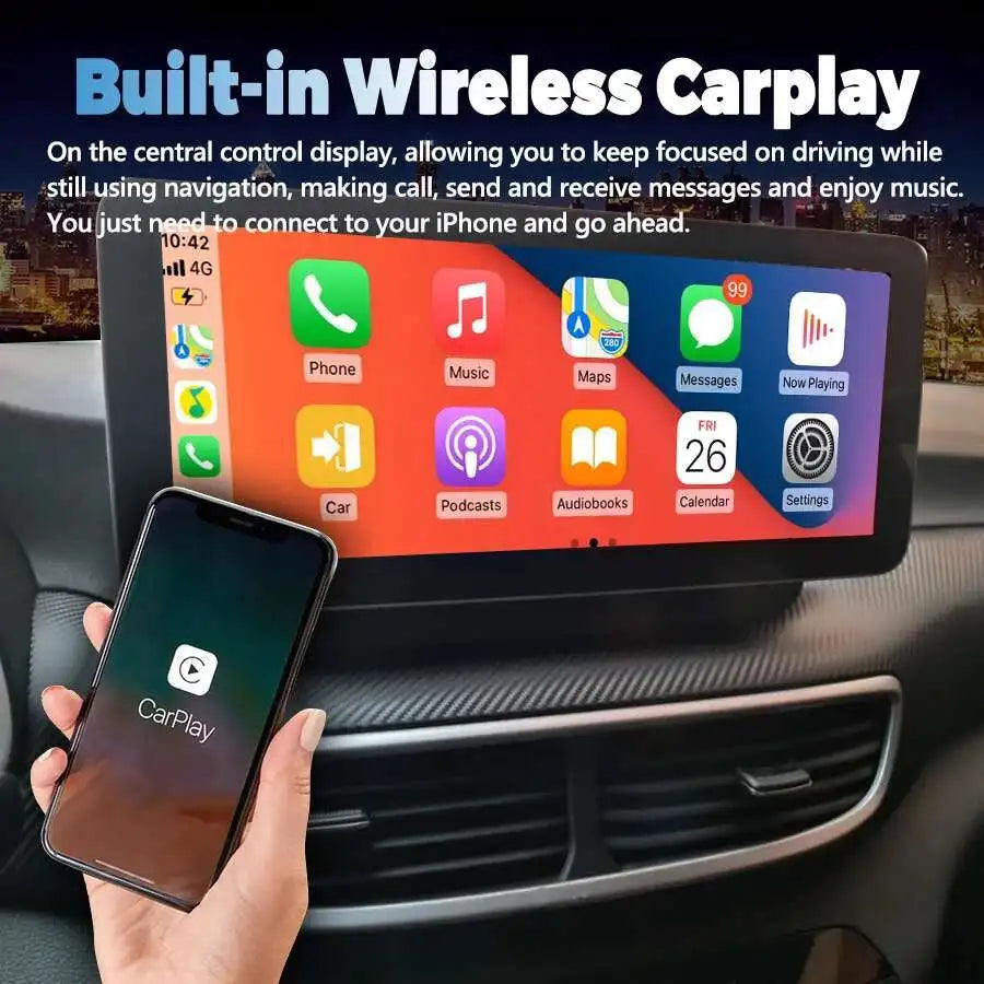 Android 14 Carplay 12.3Inch 1920*720 Qled Screen Car Radio For Hyundai Tucson 2019 2020 St
